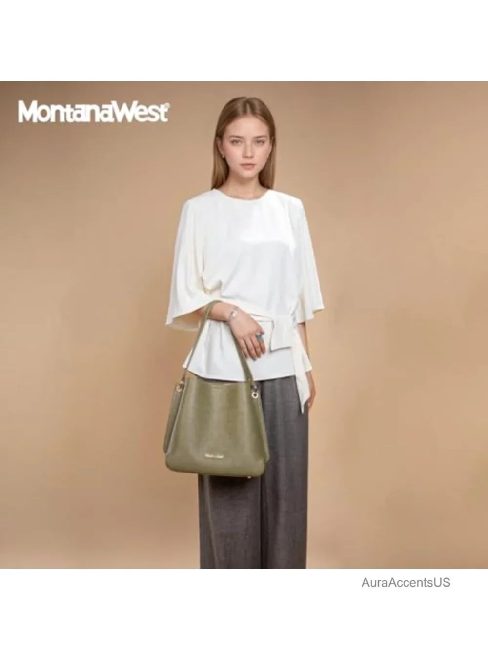 Montana West Medium Hobo Bag Women Shoulder Purse 3 Compartments Faux Leather